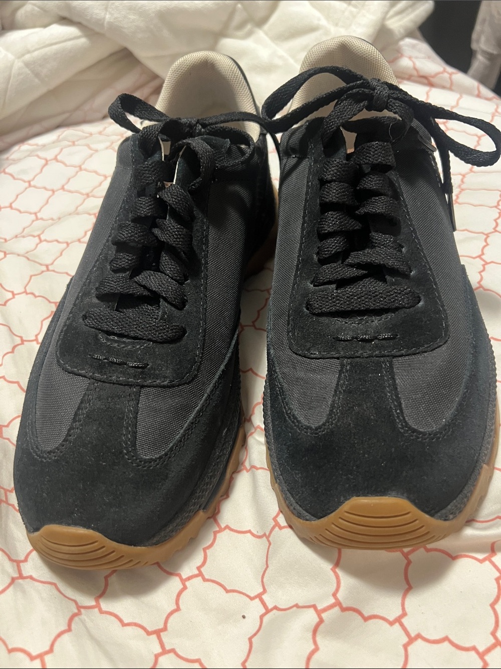 Coach Men's Black Suede & Mesh Sneakers with Gum Sole